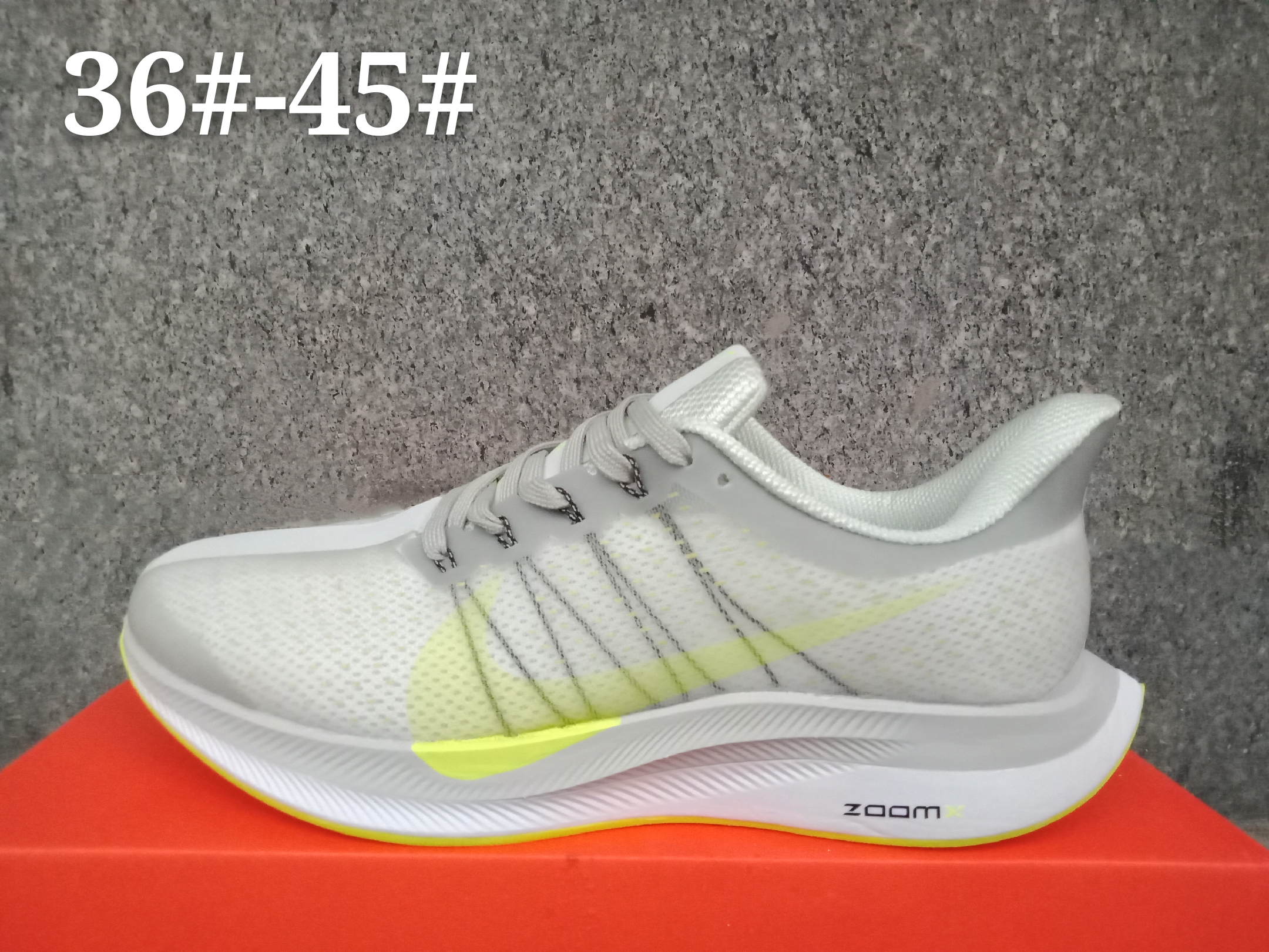 Women Nike Air Zoom Pegasus 35X Grey Yellow Shoes - Click Image to Close